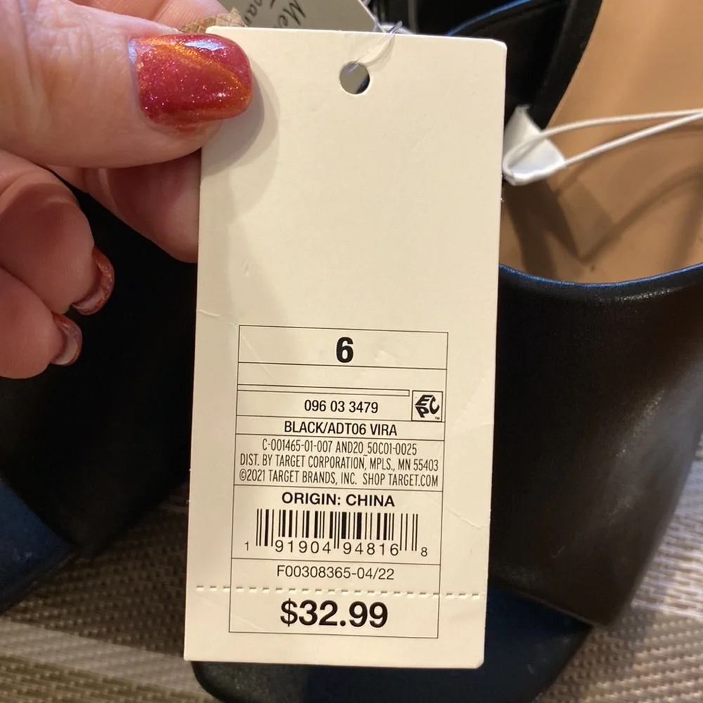 Black Vira Heels - A New Day - 4” block heel, open square toe, broad upp… - Picture 5 of 11